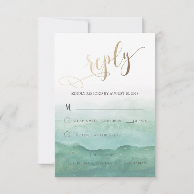 Wedding Reply RSVP Card (Front)