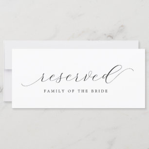 Wedding Reserved Chair Sign Family of the Bride