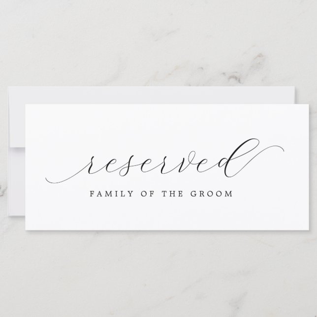 Wedding Reserved Chair Sign | Family of the Groom (Front)