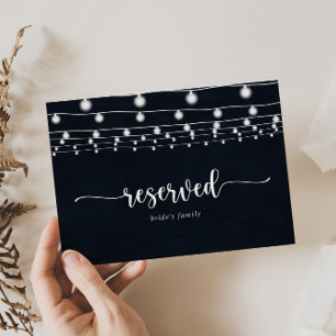 Wedding Reserved Rustic String Lights Sign