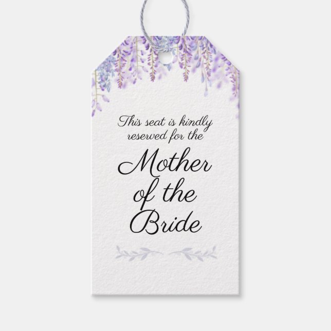 Wedding Reserved Seat Sign Gift Tags (Front)