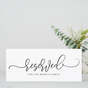 Wedding Reserved Sign Bouncy Typography Black Invitation