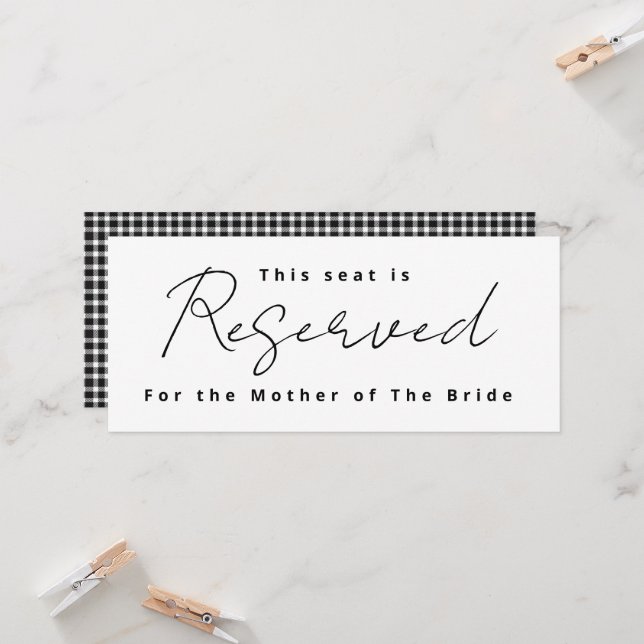 Wedding Reserved Sign Invitation (Front/Back In Situ)