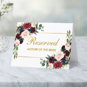 Wedding Reserved Watercolor Floral Name Place Card