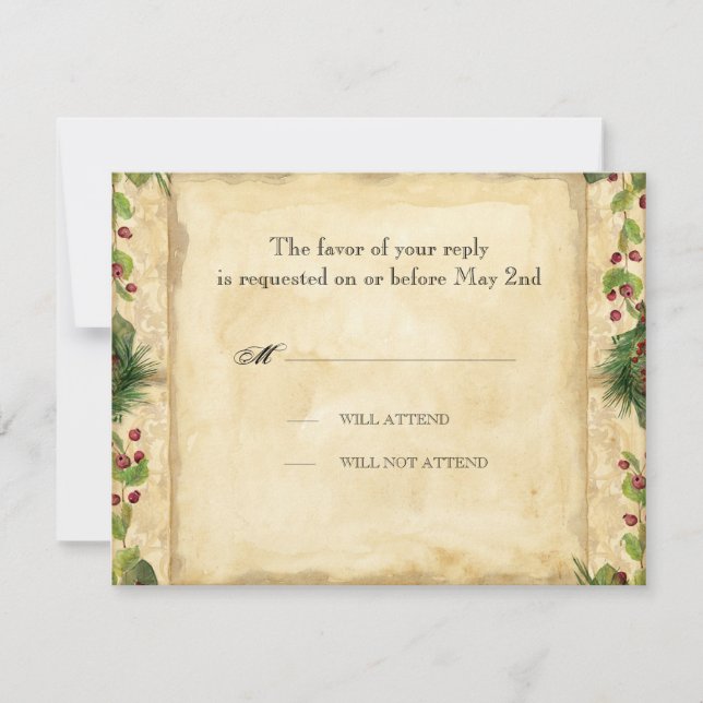 Wedding Response Card - Nature's Christmas (Front)