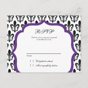 Wedding Response Card   New Orleans   Purple