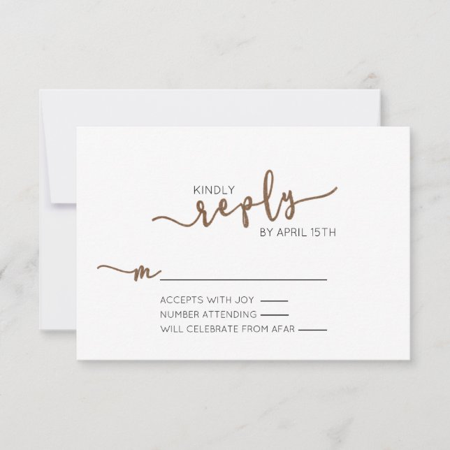 WEDDING RESPONSE CARD, RSVP CARD (Front)