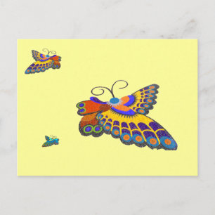 Wedding Response RSVP butterflies Invitation Postcard