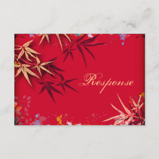Wedding Response RSVP Card - Bright Asian Bamboo