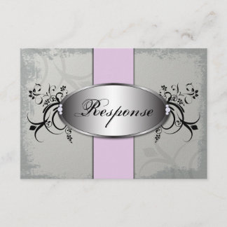 Wedding Response RSVP Card Light Purple Slate Grey