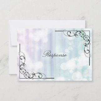 Wedding Response RSVP Card - Purple Green Swirl