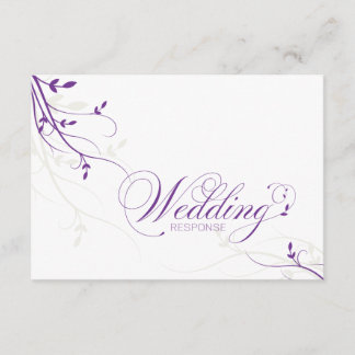 Wedding Response RSVP Card Simple Elegance Leafy