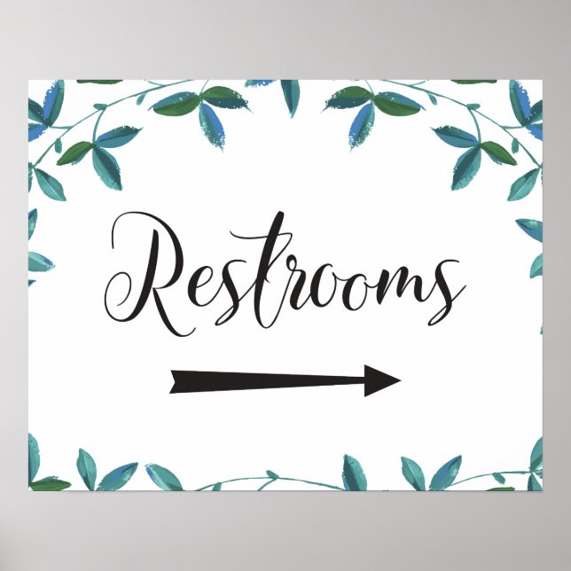 Wedding Restrooms Right Arrow Sign (Front)