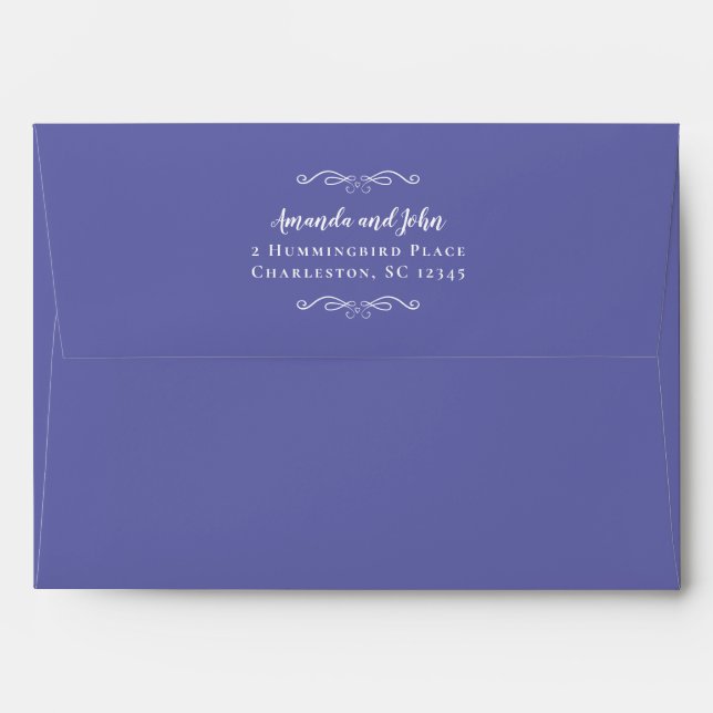 Wedding Return Address 5x7 Chic Elegant Envelope (Back (Top Flap))