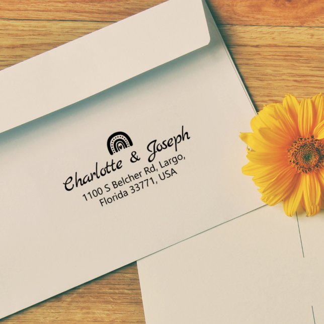 Wedding Return Address, Create your own couple,   Rubber Stamp (Creator Uploaded)