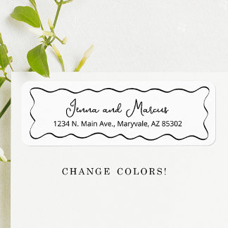 Wedding Return Address Label - Drawn Curvy Border