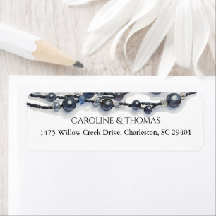 Wedding Return Address Label Pearl Elegant