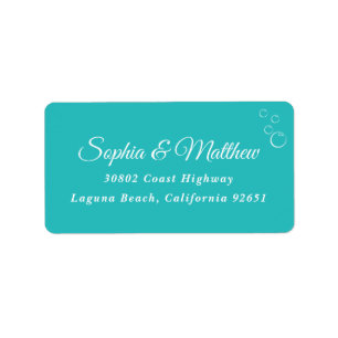 Wedding Return Address Label   Turquoise