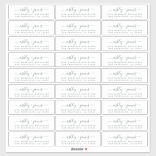 Wedding Return Address Labels 4.45 x 1.45 inch 27x