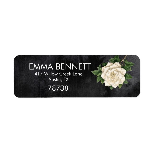 Wedding Return Address Labels, Magnolia Floral (Front)