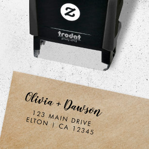 Wedding Return Address   Modern Minimalist Script Self-inking Stamp