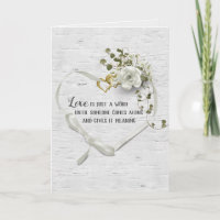 Wedding Ribbon Heart On Birch 