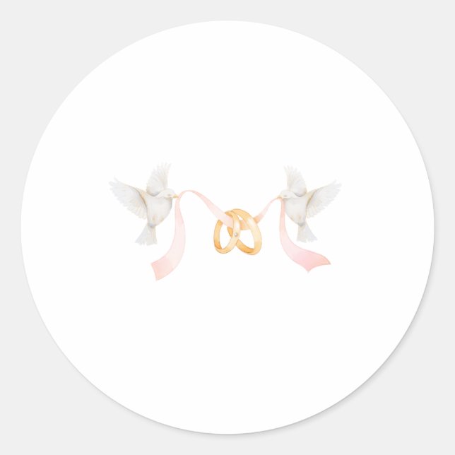 Wedding ring and Birds Sticker (Front)