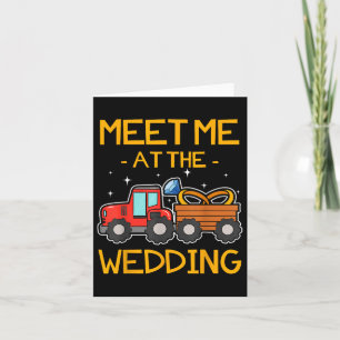 Wedding Ring Bearer Tractor Bride Groom Reception Card