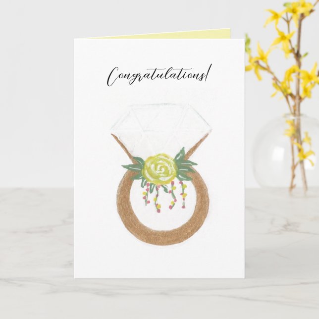 Wedding Ring Card (Yellow Flower)