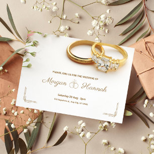 Wedding ring design for wedding card invitation
