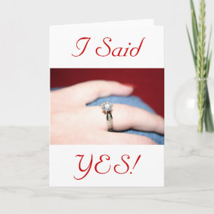 Wedding Ring I Said Yes Card In White