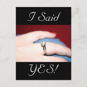 Wedding Ring I Said Yes Postcard