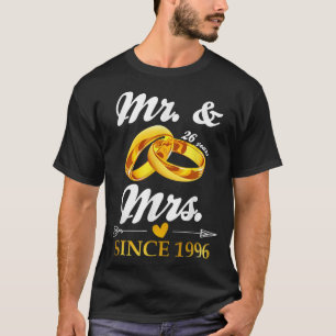 Wedding Ring Married Mr & Mrs Since 1996 Couple 26 T-Shirt