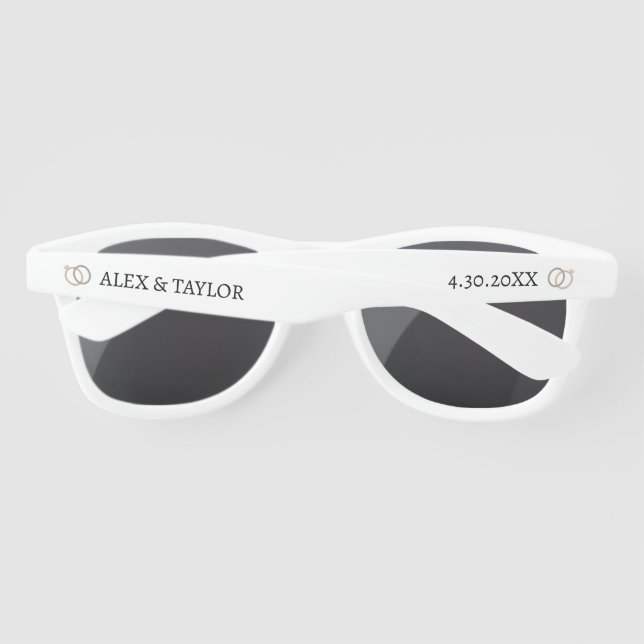 Wedding Ring Personalised Wedding Favour Sunglasses (Back)