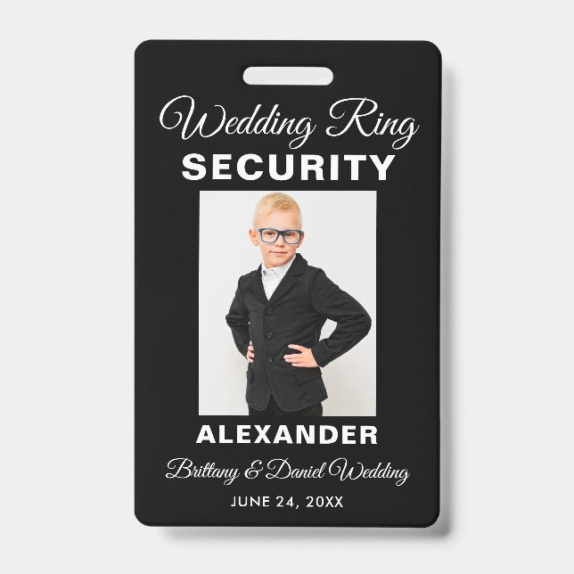 Wedding Ring Security - Pick Colour - Lanyard ID Badge (Front)