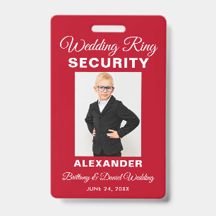 Wedding Ring Security - Red or Pick Colour - ID Badge
