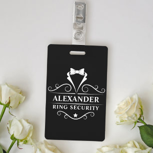 Wedding Ring Security Tuxedo Tie ID Badge