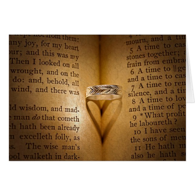 Wedding Ring Shadow On Bible (Front Horizontal)