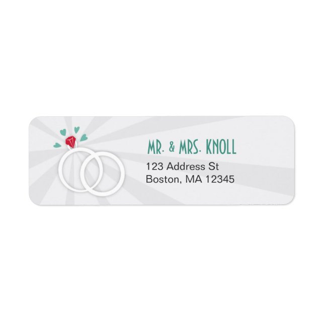 Wedding Rings Address Label (Front)