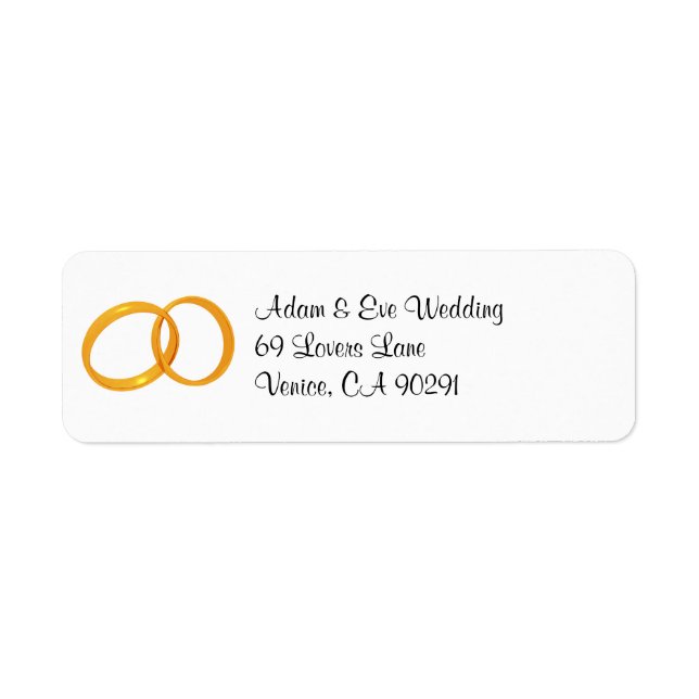 wedding rings address label (Front)