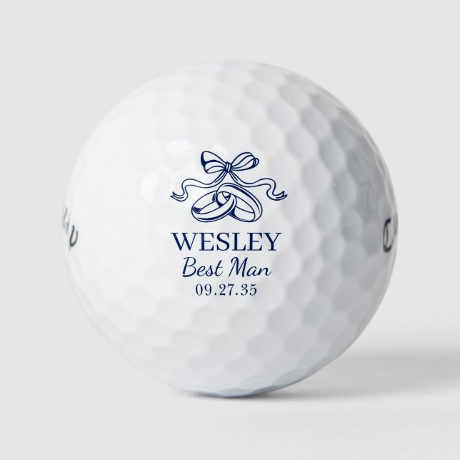 Wedding Rings Best Man Golf Balls (Front)