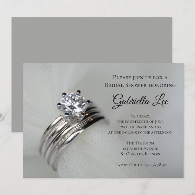 Wedding Rings Bridal Shower Invitation (Front/Back)