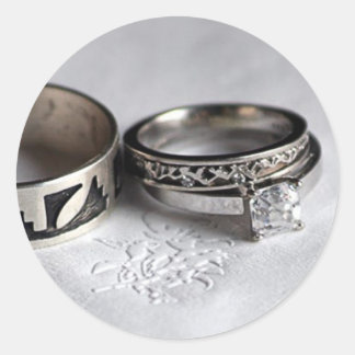 Wedding Rings Classic Round Sticker