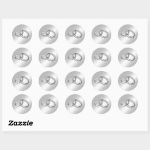 Wedding Rings Classic Round Sticker