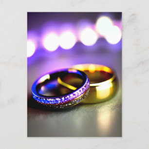 Wedding Rings Engagement Romance and Love AI Postcard
