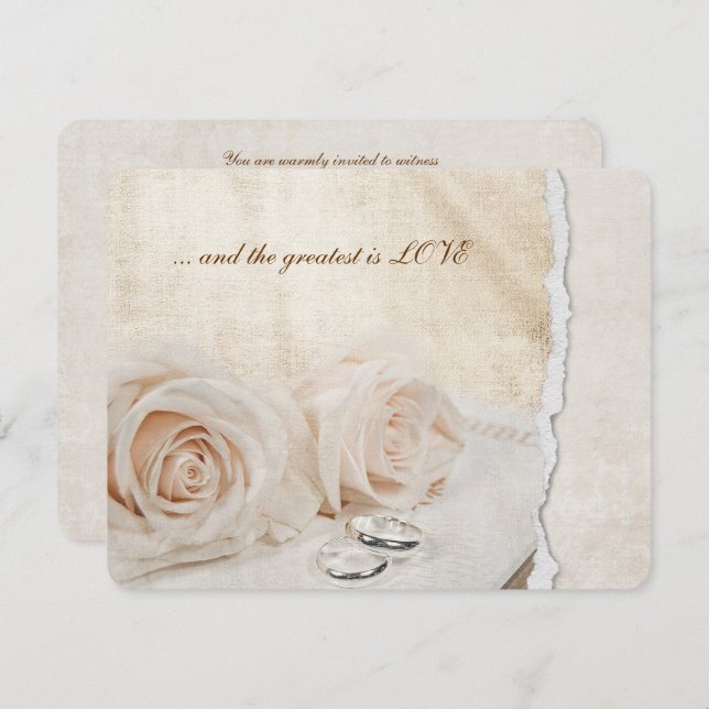 Wedding Rings On Bible Vow Renewal Invitation (Front/Back)