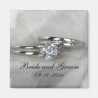 Wedding Rings on Grey Magnet