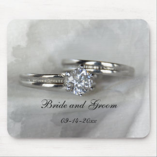 Wedding Rings on Grey Mouse Pad