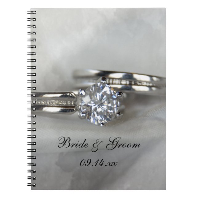 Wedding Rings on Grey Notebook (Front)