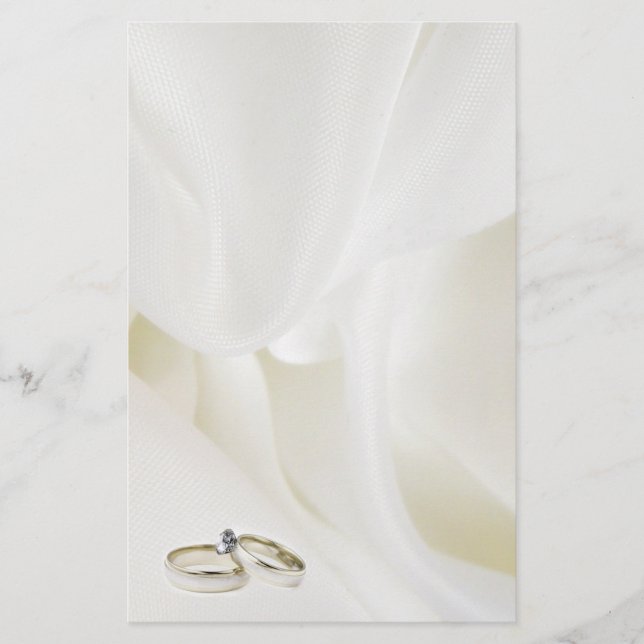 Wedding Rings on Satin Background (Front)
